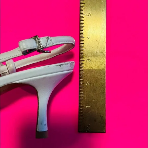 Christian Dior Women’s White Leather Thong Heels Size 37.5 - Picture 7 of 8